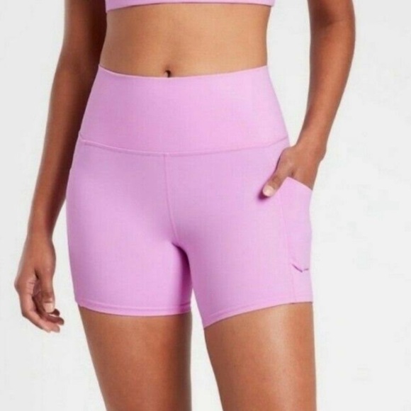 ATHLETA Salutation stash pocket II 5” short NWT neon Aloe - Picture 7 of 12
